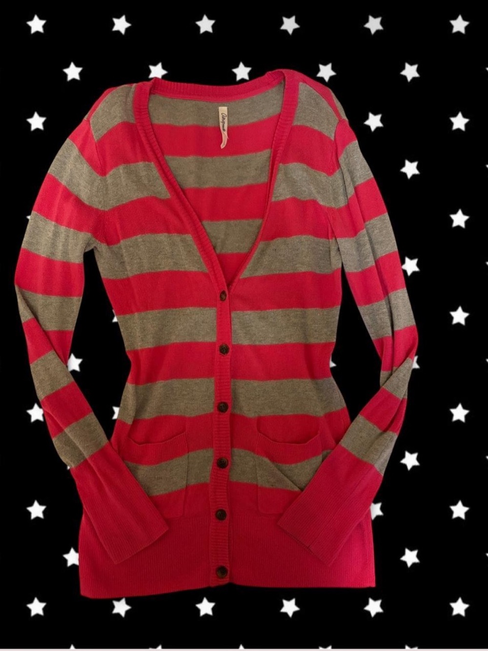 Y2K Aeropostale Pink and Grey Cardigan